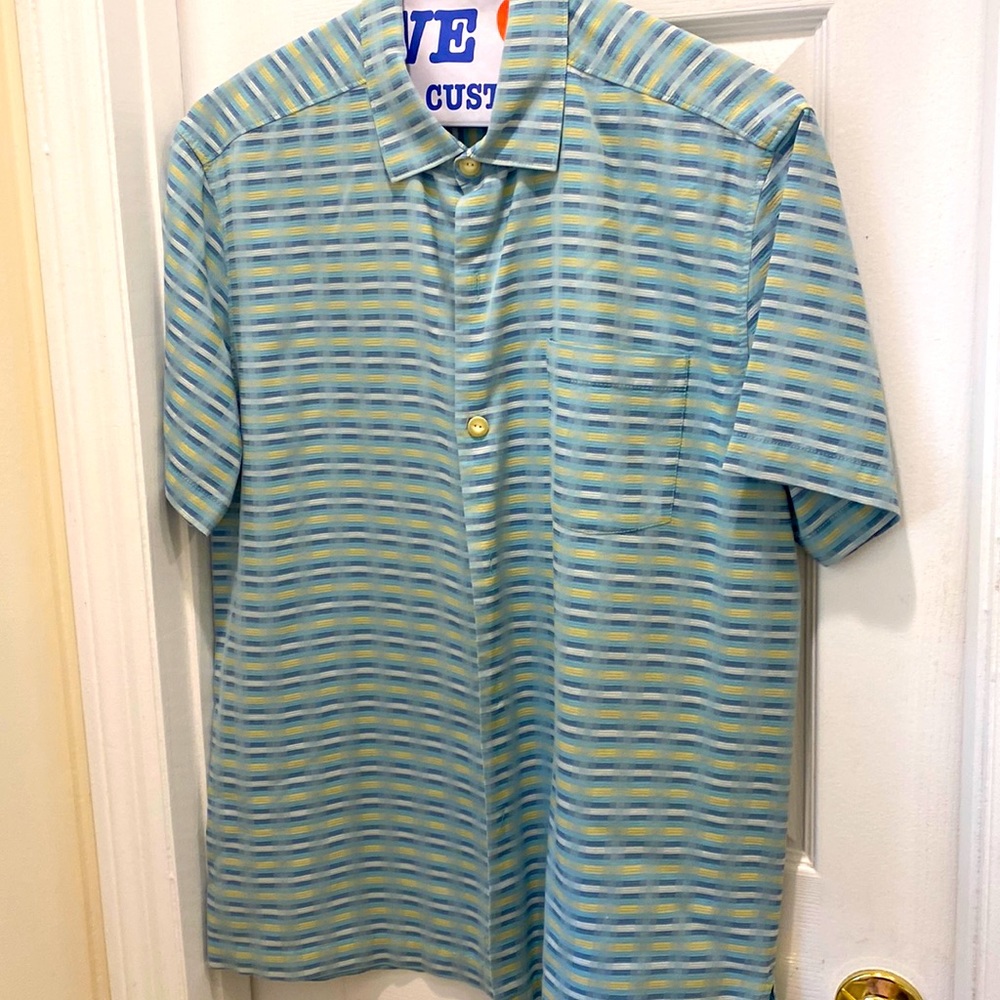 Tommy Bahama silk/cotton blend button down shirt